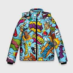 Куртка зимняя для мальчика Pop art comics, цвет: 3D-черный