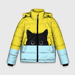Куртка зимняя для мальчика Кот в засаде, цвет: 3D-светло-серый