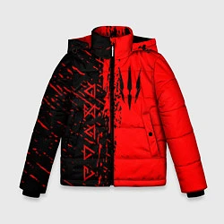 Куртка зимняя для мальчика ВЕДЬМАК, цвет: 3D-светло-серый