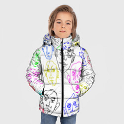Куртка зимняя для мальчика Цветные лица, цвет: 3D-черный — фото 2