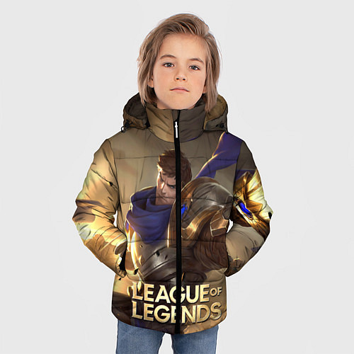 Зимняя куртка для мальчика League of legends Гарен / 3D-Светло-серый – фото 3