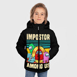 Куртка зимняя для мальчика Among Us IMPOSTOR, цвет: 3D-красный — фото 2