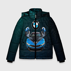 Куртка зимняя для мальчика BMW i8 Turbo тюнинговая, цвет: 3D-красный