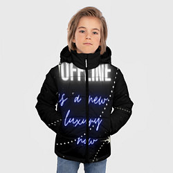 Куртка зимняя для мальчика Оффлайн это новая роскошь, цвет: 3D-черный — фото 2