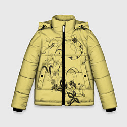 Куртка зимняя для мальчика Узоры ягодки, цвет: 3D-черный
