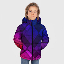 Куртка зимняя для мальчика Ромбы в градиенте, цвет: 3D-черный — фото 2
