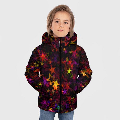 Зимняя куртка для мальчика Stars / 3D-Светло-серый – фото 3