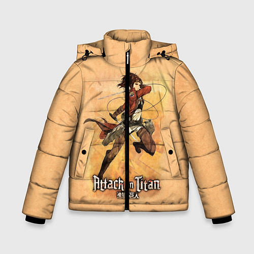 Зимняя куртка для мальчика Атака на титанов / 3D-Красный – фото 1