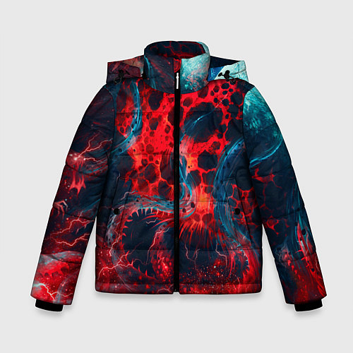 Зимняя куртка для мальчика Гигантский космический монстр / 3D-Красный – фото 1
