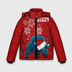 Куртка зимняя для мальчика Бык 2021, цвет: 3D-черный