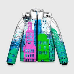 Куртка зимняя для мальчика Город, цвет: 3D-черный