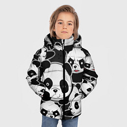 Куртка зимняя для мальчика Смешные панды, цвет: 3D-черный — фото 2