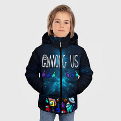 Куртка зимняя для мальчика Among Us Cosmonauts, цвет: 3D-светло-серый — фото 2