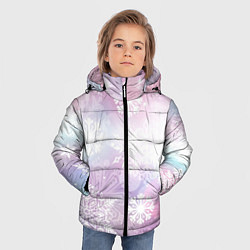 Куртка зимняя для мальчика Снежинки, цвет: 3D-черный — фото 2