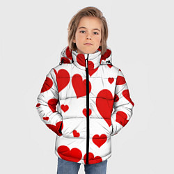 Куртка зимняя для мальчика Сердечки, цвет: 3D-черный — фото 2