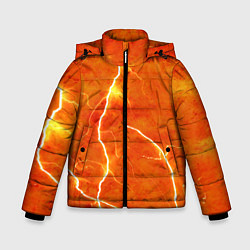 Куртка зимняя для мальчика Молния, цвет: 3D-черный