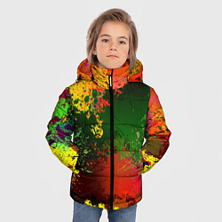 Куртка зимняя для мальчика Взрыв красок, цвет: 3D-черный — фото 2