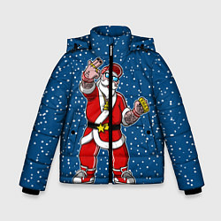 Куртка зимняя для мальчика Санта Хипстер, цвет: 3D-черный
