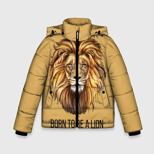Зимняя куртка для мальчика Рождённый быть львом / 3D-Красный – фото 1