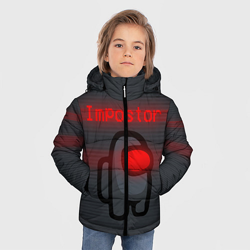 Зимняя куртка для мальчика AMONG US - IMPOSTOR / 3D-Светло-серый – фото 3