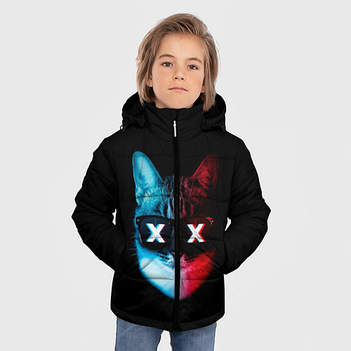 Зимняя куртка для мальчика Кот XX / 3D-Светло-серый – фото 3