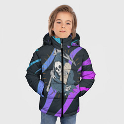 Куртка зимняя для мальчика Skate or die art, цвет: 3D-светло-серый — фото 2