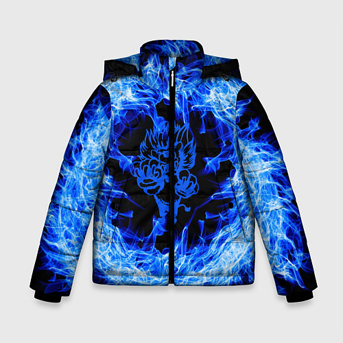 Зимняя куртка для мальчика Лев в синем пламени / 3D-Красный – фото 1