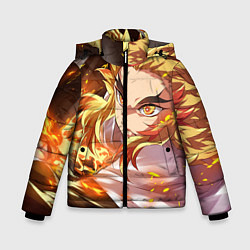 Куртка зимняя для мальчика Клинок Рассекающий Демонов, цвет: 3D-черный
