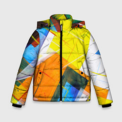 Куртка зимняя для мальчика Геометрический хаос, цвет: 3D-черный