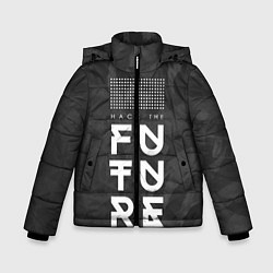 Зимняя куртка для мальчика Надпись Hack the future