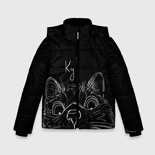 Зимняя куртка для мальчика Говорящий кот / 3D-Красный – фото 1