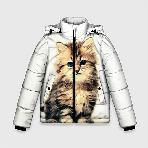 Зимняя куртка для мальчика Котёнок / 3D-Красный – фото 1