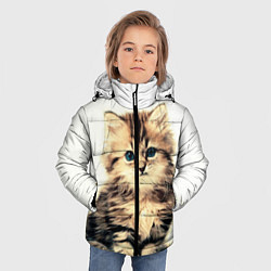 Куртка зимняя для мальчика Котёнок, цвет: 3D-красный — фото 2