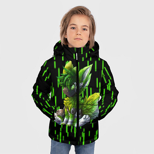 Зимняя куртка для мальчика Protogen music / 3D-Светло-серый – фото 3