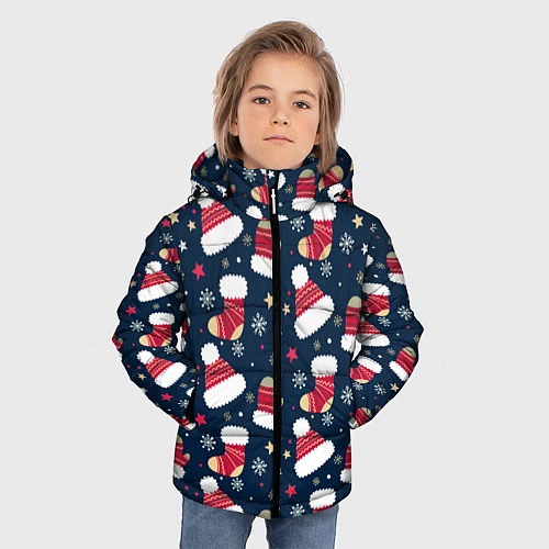 Зимняя куртка для мальчика Новый год 2021 / 3D-Светло-серый – фото 3