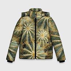 Куртка зимняя для мальчика Кактусы, цвет: 3D-черный