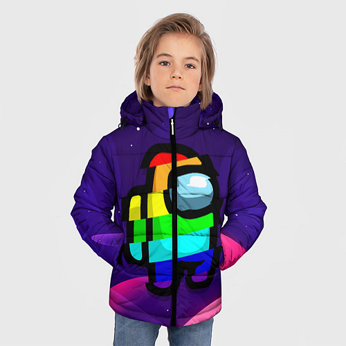 Зимняя куртка для мальчика AMONG US - RAINBOW SPACE / 3D-Светло-серый – фото 3