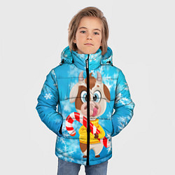 Куртка зимняя для мальчика Милый новогодний бычок, цвет: 3D-красный — фото 2