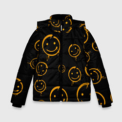 Куртка зимняя для мальчика Смайл, цвет: 3D-черный