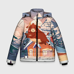 Зимняя куртка для мальчика Летящий бык 2021