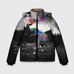 Куртка зимняя для мальчика Слон, цвет: 3D-черный