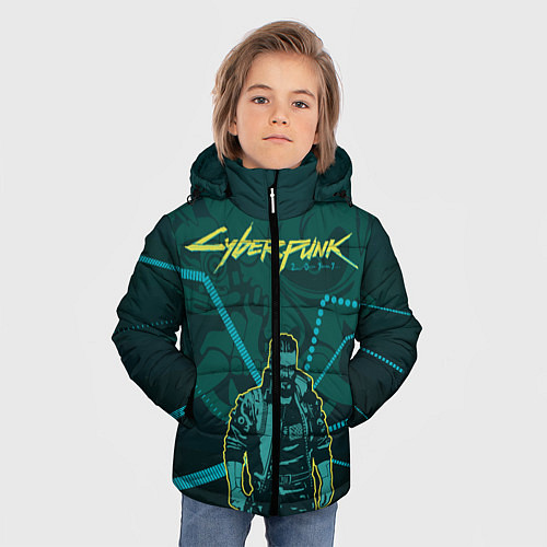 Зимняя куртка для мальчика Cyberpunk 2077 / 3D-Светло-серый – фото 3