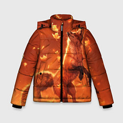 Куртка зимняя для мальчика Лисенок, цвет: 3D-черный