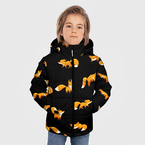 Зимняя куртка для мальчика Лисы / 3D-Светло-серый – фото 3