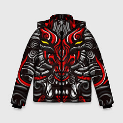 Куртка зимняя для мальчика Абстракция демон, цвет: 3D-красный