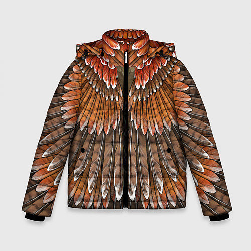 Зимняя куртка для мальчика Оперение: орел / 3D-Красный – фото 1