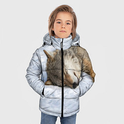 Куртка зимняя для мальчика Спящий Волк, цвет: 3D-светло-серый — фото 2