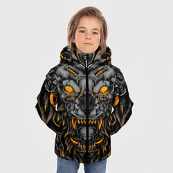 Куртка зимняя для мальчика Хищный лев киборг, цвет: 3D-черный — фото 2