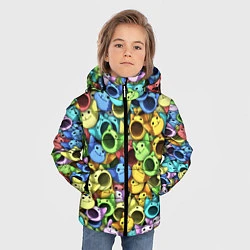 Куртка зимняя для мальчика Цветные Поп Котики, цвет: 3D-черный — фото 2