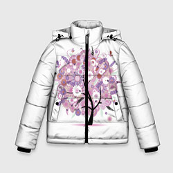 Куртка зимняя для мальчика Цветочное Дерево, цвет: 3D-красный